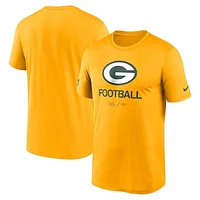 Men's Nike Gold Green Bay Packers Sideline Infograph Performance T-Shirt