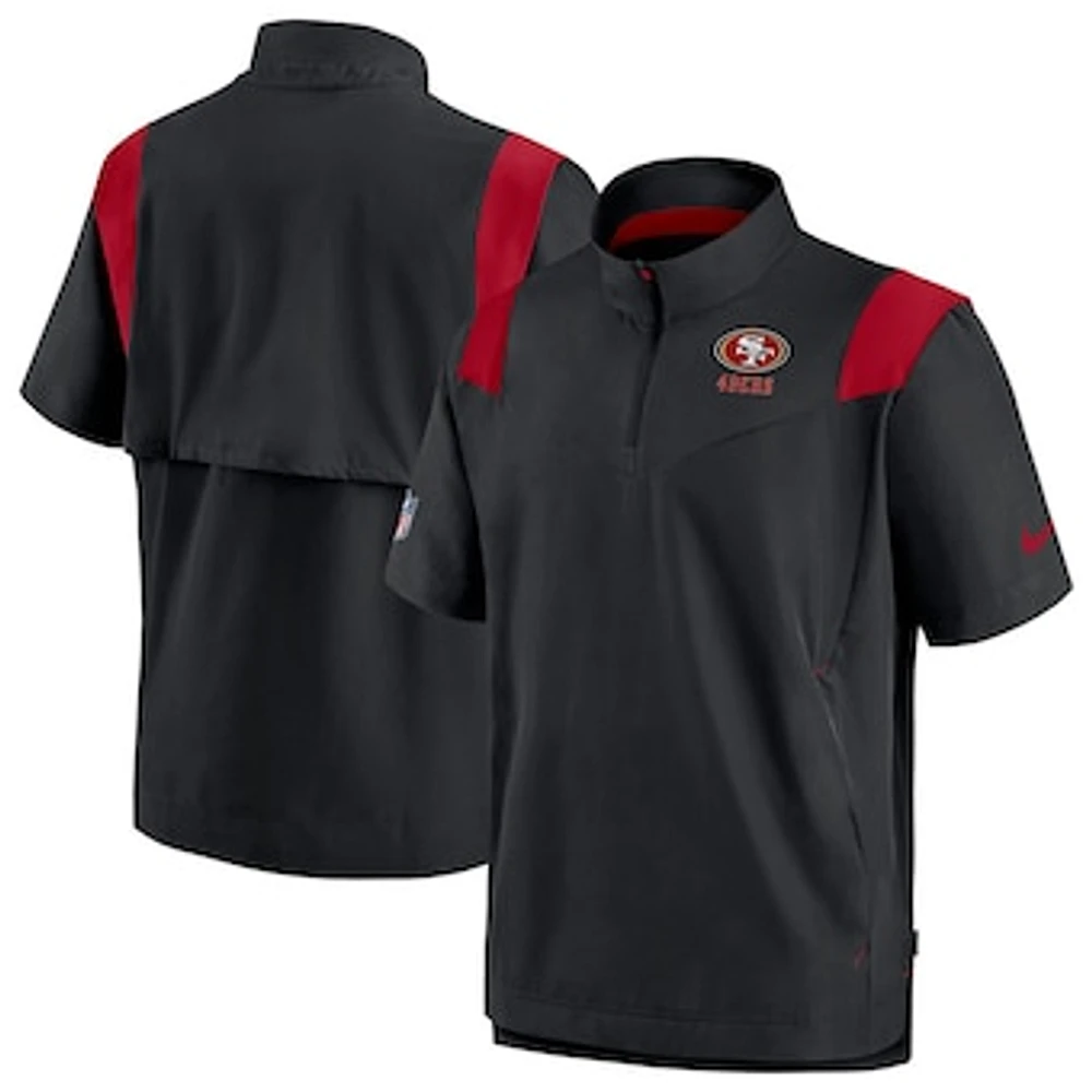 Men's Nike Black San Francisco 49ers Sideline Coaches Chevron Lockup Pullover Top