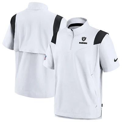 Men's Nike White Las Vegas Raiders Sideline Coaches Chevron Lockup Pullover Top