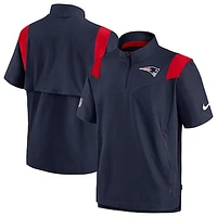 Men's Nike Navy New England Patriots Sideline Coaches Chevron Lockup Pullover Top