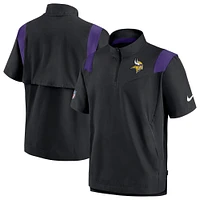 Men's Nike Black Minnesota Vikings Sideline Coaches Chevron Lockup Pullover Top