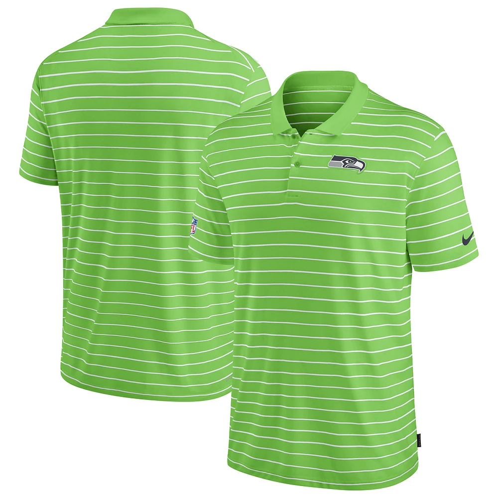 Men's Nike Neon Green Seattle Seahawks Sideline Lock Up Victory Performance Polo
