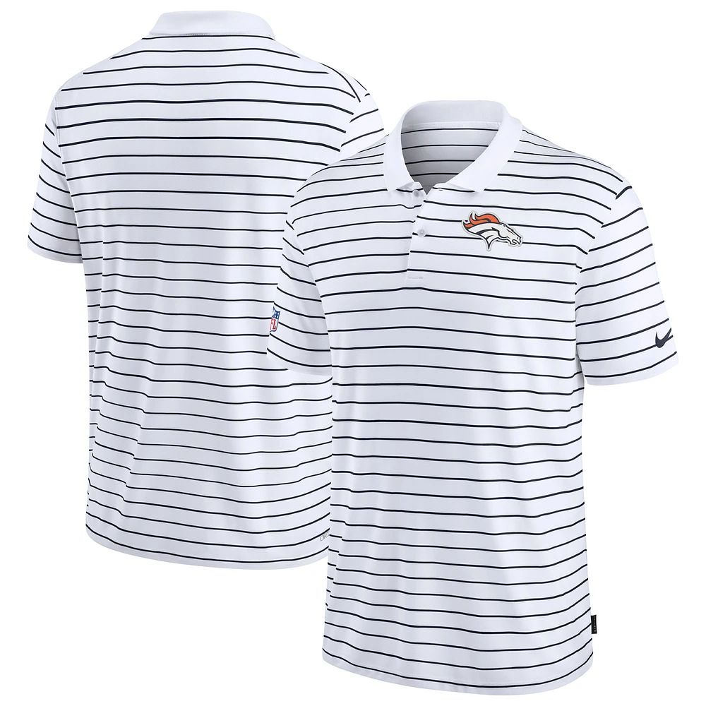 Men's Nike White Denver Broncos Sideline Lock Up Victory Performance Polo