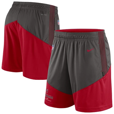 Men's Nike Pewter/Red Tampa Bay Buccaneers Sideline Primary Lockup Performance Shorts