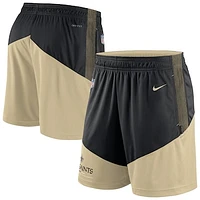 Men's Nike Black/Gold New Orleans Saints Sideline Primary Lockup Performance Shorts