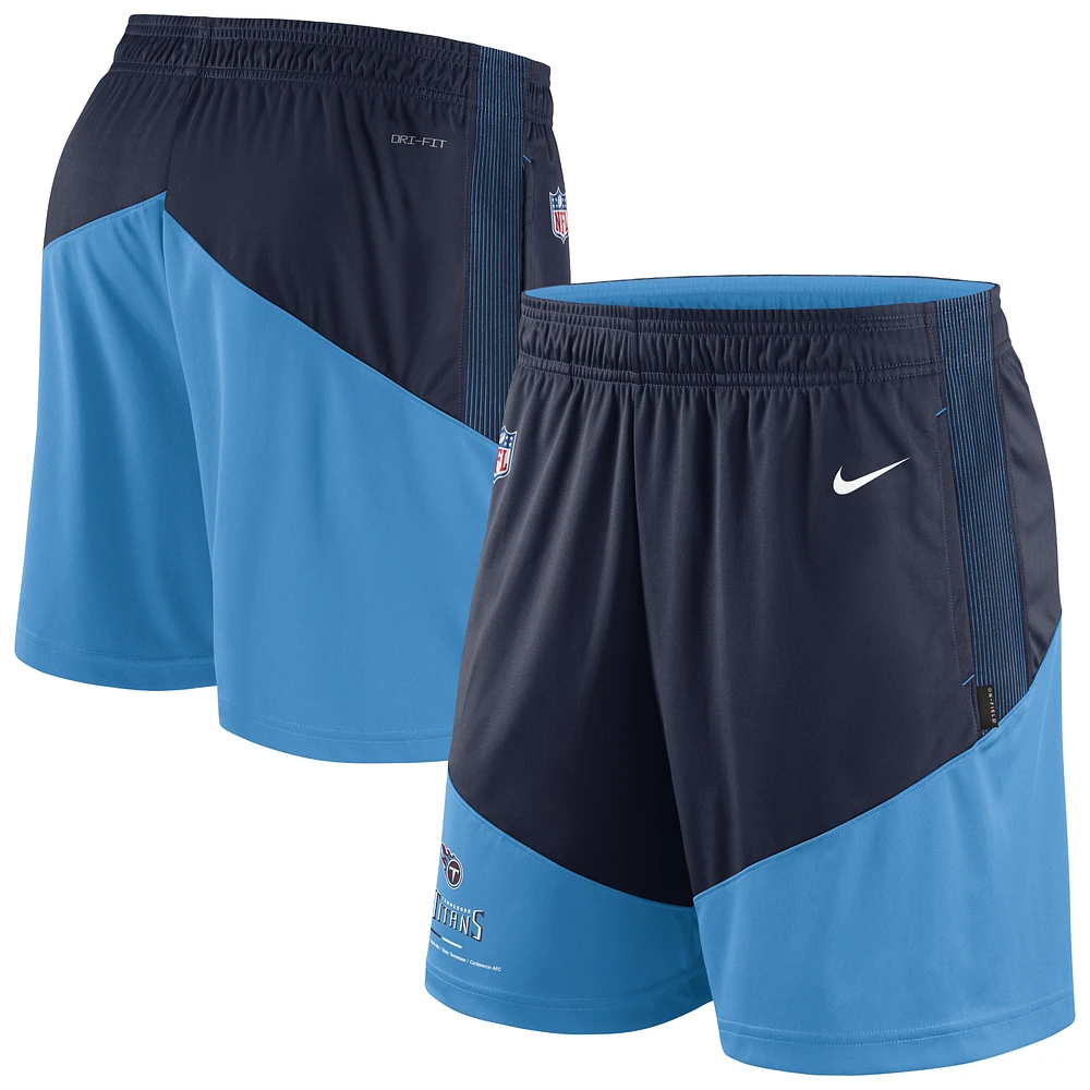 Men's Nike Navy/Light Blue Tennessee Titans Sideline Primary Lockup Performance Shorts