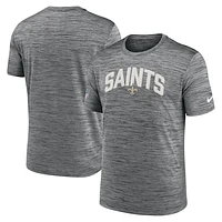 Men's Nike Gray New Orleans Saints Sideline Velocity Athletic Stack Performance T-Shirt