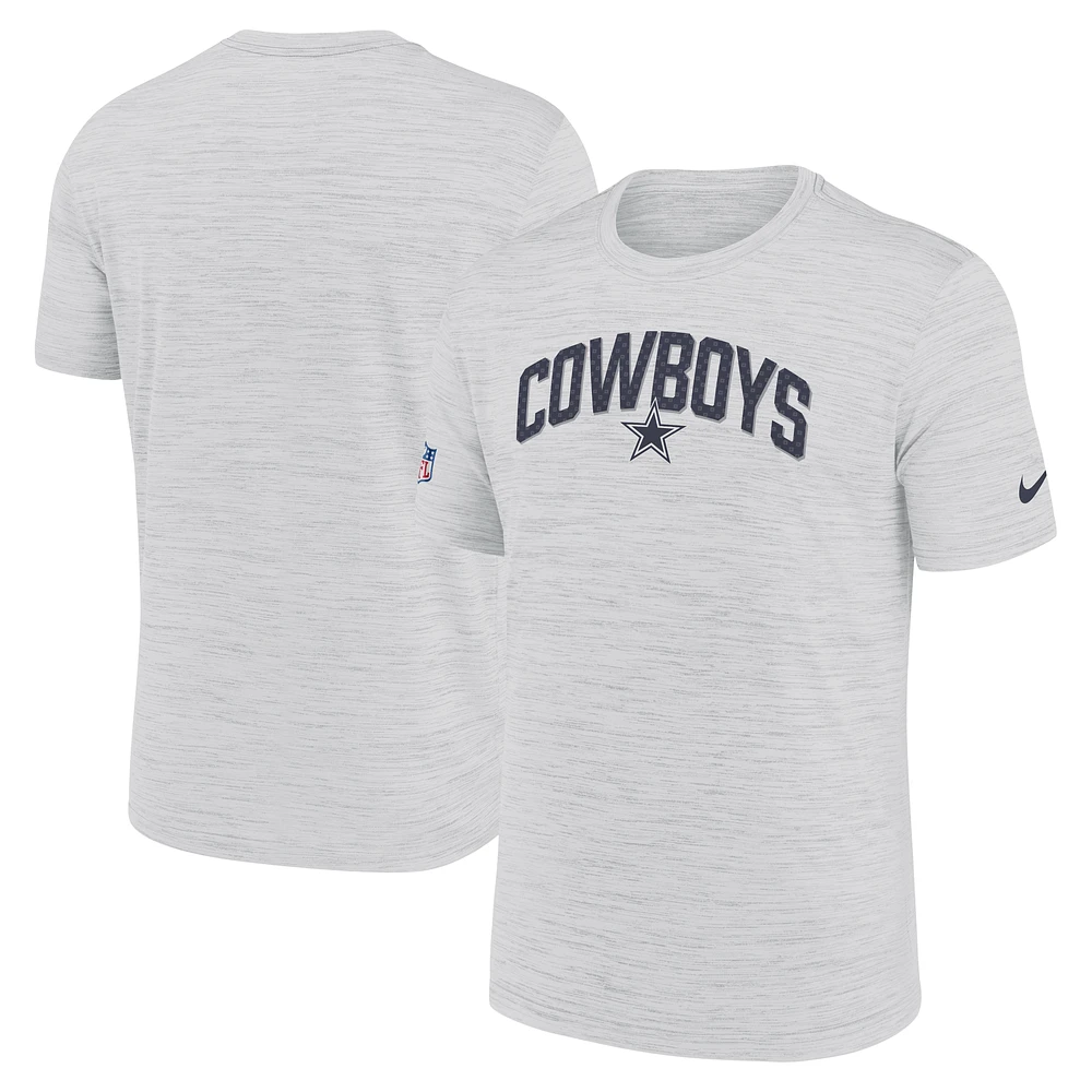 Men's Nike White Dallas Cowboys Sideline Velocity Athletic Stack Performance T-Shirt