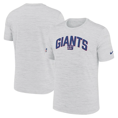 Men's Nike White New York Giants Sideline Velocity Athletic Stack Performance T-Shirt