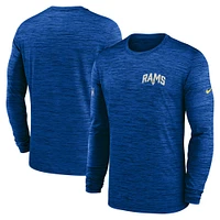 Men's Nike Royal Los Angeles Rams Sideline Velocity Athletic Stack Performance Long Sleeve T-Shirt