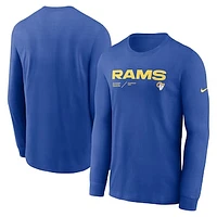 Men's Nike Royal Los Angeles Rams Sideline Infograph Lock Up Performance Long Sleeve T-Shirt