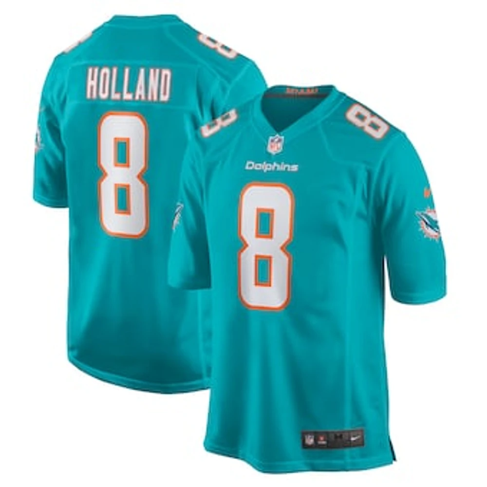 Men's Nike Jevon Holland Aqua Miami Dolphins Game Player Jersey