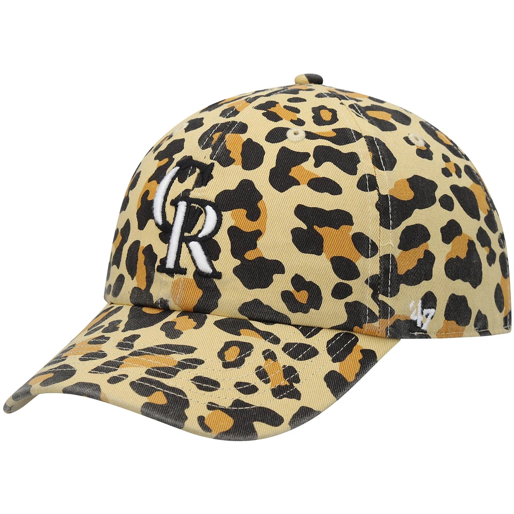 Women's '47 Colorado Rockies Tan Bagheera Cheetah Clean Up Adjustable Hat