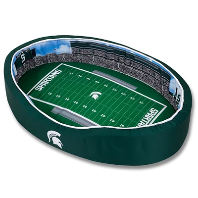 Green Michigan State Spartans 8'' x 25'' x 38'' Large Stadium Oval Dog Bed