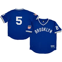 Men's Rings & Crwns #5 Royal Brooklyn Giants Mesh Replica V-Neck Jersey