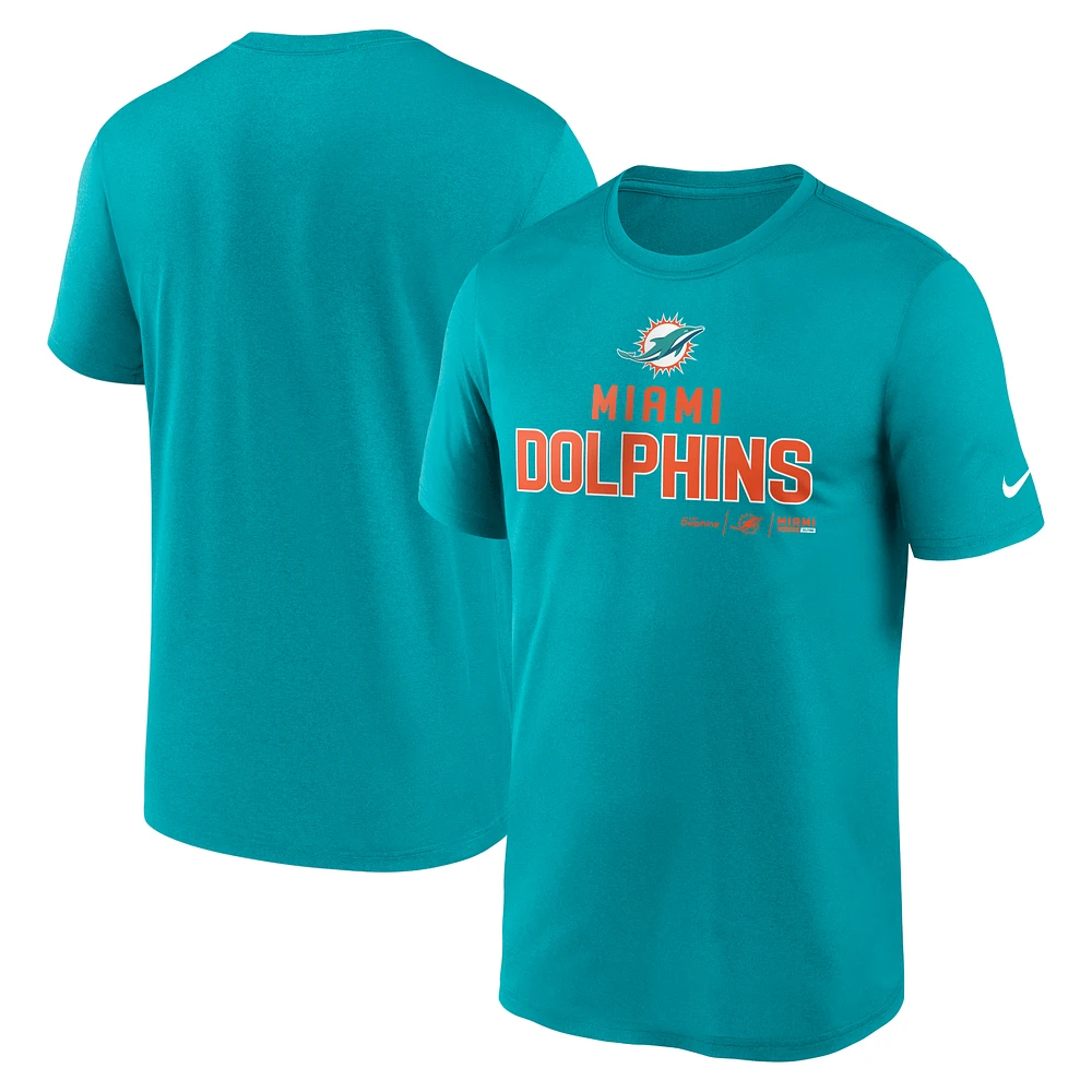 Men's Nike Aqua Miami Dolphins Legend Community Performance T-Shirt