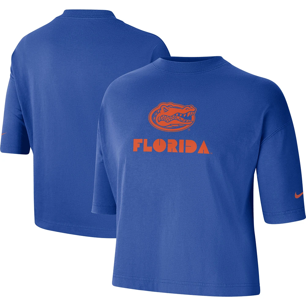 Women's Nike Royal Florida Gators Crop Performance T-Shirt