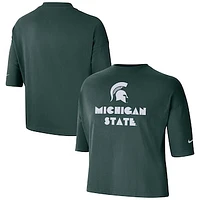 Women's Nike Green Michigan State Spartans Crop Performance T-Shirt