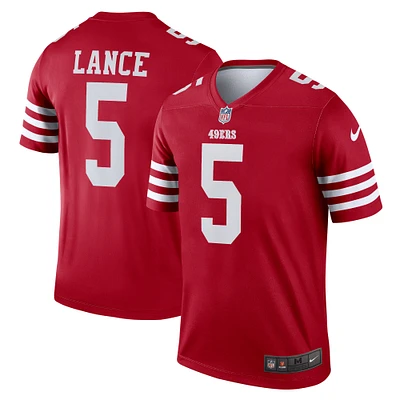 Men's Nike Trey Lance Scarlet San Francisco 49ers Team Legend Player Performance Top