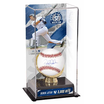 Derek Jeter New York Yankees Autographed Baseball and 3000th Hit Sublimated Display Case