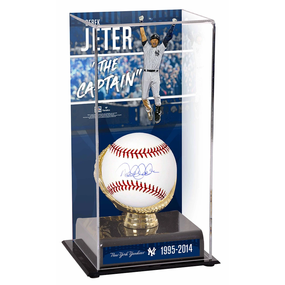 Derek Jeter New York Yankees Autographed Baseball and Final Game Sublimated Display Case