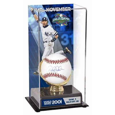 Derek Jeter New York Yankees Autographed Baseball and Mr. November Sublimated Display Case