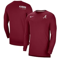 Men's Nike Crimson Alabama Tide 2022 Coach Performance Long Sleeve V-Neck T-Shirt