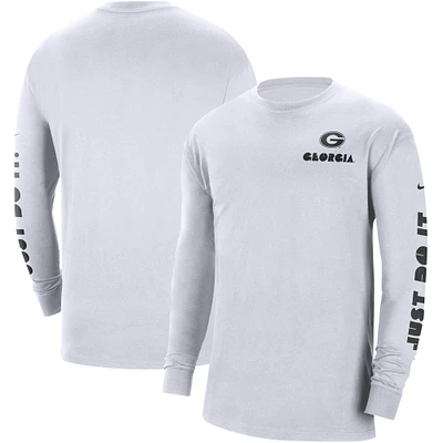 Men's Nike White Georgia Bulldogs Heritage Max 90 Long Sleeve T-Shirt