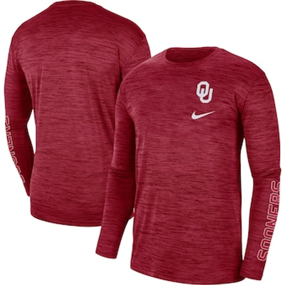 Men's Nike Crimson Oklahoma Sooners Velocity Legend Team Performance Long Sleeve T-Shirt