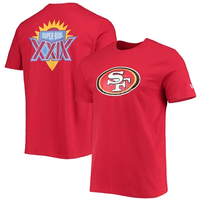 Men's New Era Scarlet San Francisco 49ers Patch Up Collection Super Bowl XXIX T-Shirt