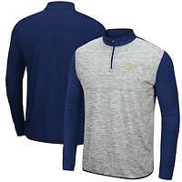 Men's Colosseum Gray/Navy Georgia Tech Yellow Jackets Prospect Space-Dye Quarter-Zip Jacket