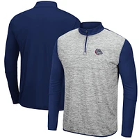 Men's Colosseum Heathered Gray/Navy Gonzaga Bulldogs Prospect Quarter-Zip Jacket