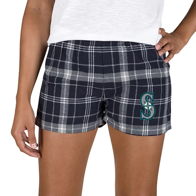 Women's Concepts Sport Navy/Gray Seattle Mariners Ultimate Flannel Shorts