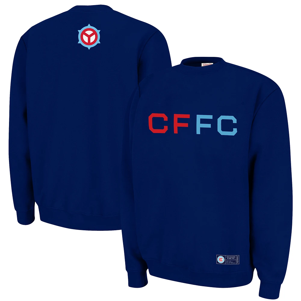 Men's Mitchell & Ness Navy Chicago Fire Pullover Sweatshirt