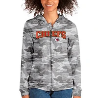 Women's Antigua Camo Kansas City Chiefs Wordmark Absolute Full-Zip Hoodie