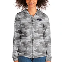 Women's Antigua Camo Seattle Seahawks Absolute Full-Zip Hoodie