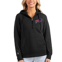 Women's Antigua Heathered Buffalo Bills Action Half-Zip Hoodie