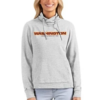 Women's Antigua Heathered Gray Washington Football Team Reward Pullover Sweatshirt