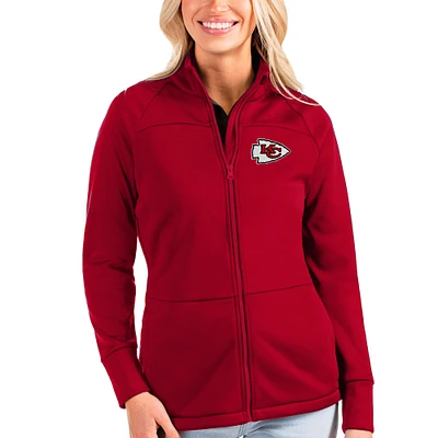 Women's Antigua Red Kansas City Chiefs Links Full-Zip Golf Jacket