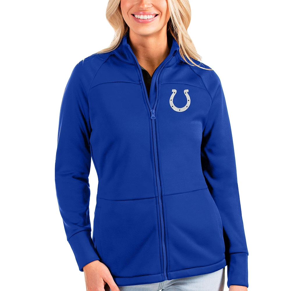 Women's Antigua Royal Indianapolis Colts Links Full-Zip Golf Jacket