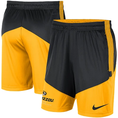 Men's Nike Black/Gold Missouri Tigers Team Performance Knit Shorts