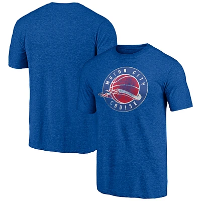 Men's Royal Motor City Cruise Distressed Primary Tri-Blend T-Shirt