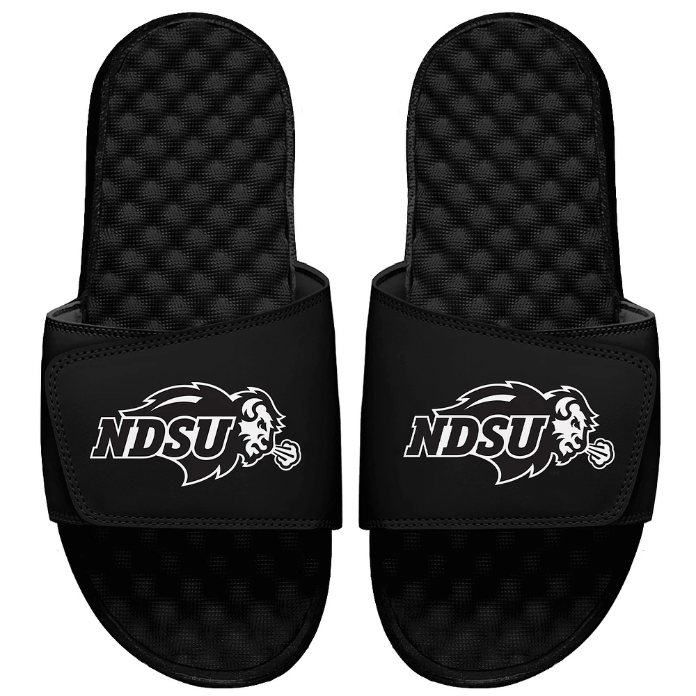 Youth ISlide Black NDSU Bison Outline Primary Logo Slide Sandal
