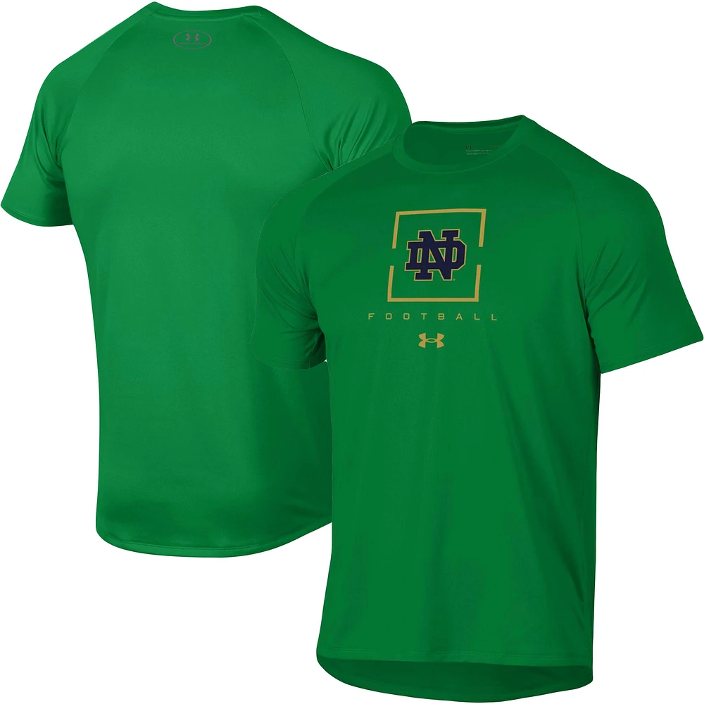 Men's Under Armour Green Notre Dame Fighting Irish Tech Performance Raglan T-Shirt