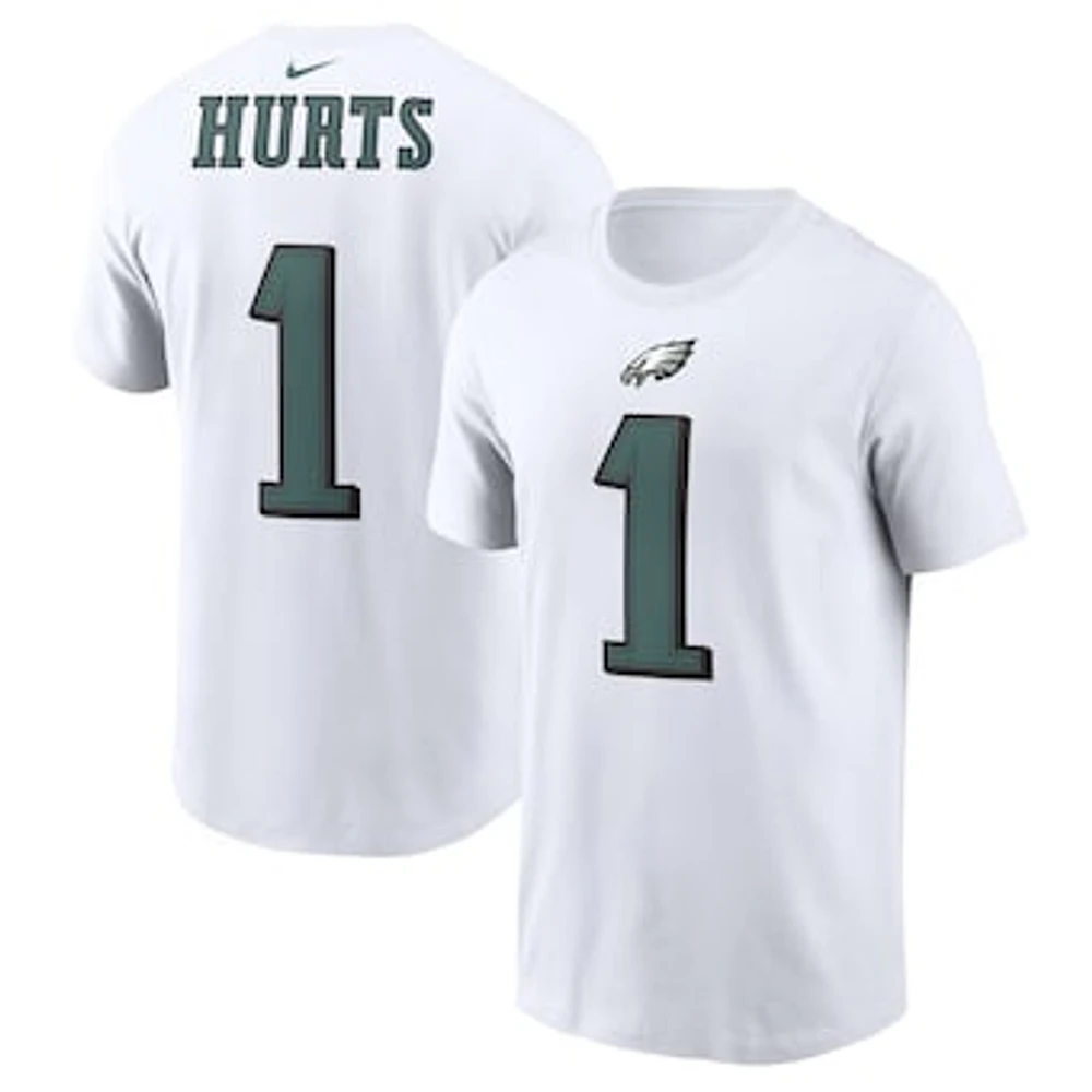 Men's Nike Jalen Hurts White Philadelphia Eagles Player Name & Number T-Shirt