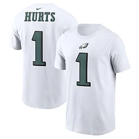 Men's Nike Jalen Hurts White Philadelphia Eagles Player Name & Number T-Shirt