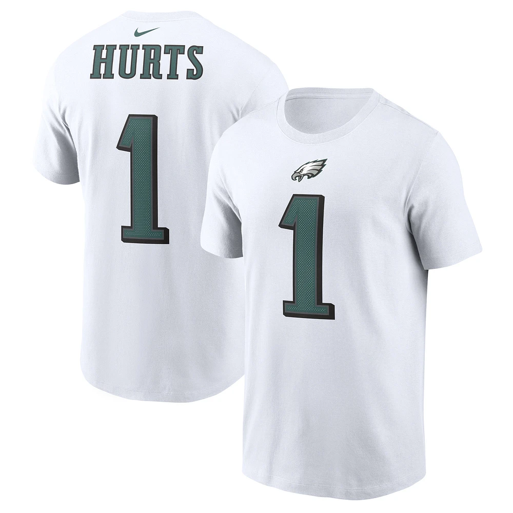 Men's Nike Jalen Hurts White Philadelphia Eagles Player Name & Number T-Shirt