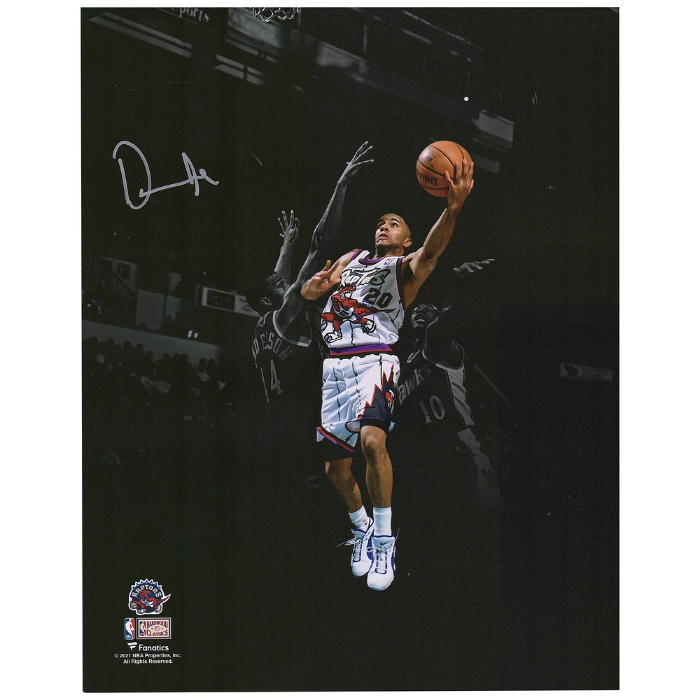 Damon Stoudamire Toronto Raptors Autographed 11" x 14" Spotlight Lay Up Photograph