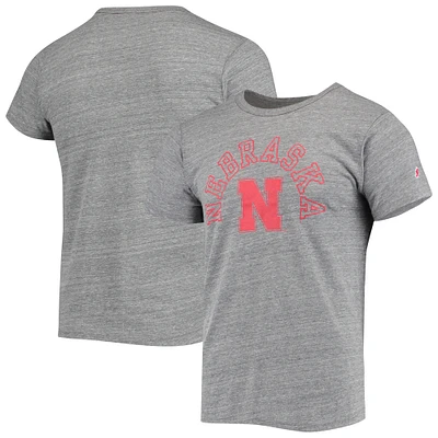 Men's League Collegiate Wear Heathered Gray Nebraska Huskers Tide Seal Nuevo Victory Falls Tri-Blend T-Shirt