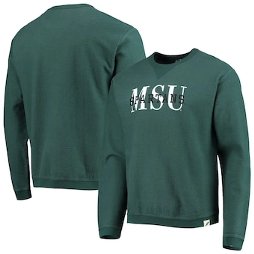 Men's League Collegiate Wear Green Michigan State Spartans Timber Pullover Sweatshirt